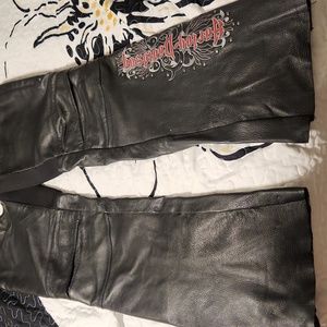 Harley Davidson leather riding chaps.